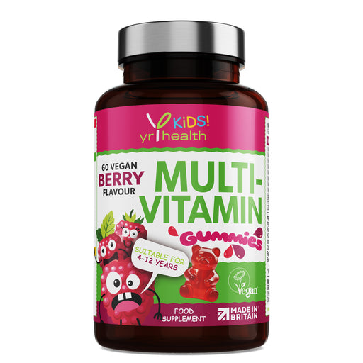 Kids Multivitamin and Mineral Gummies - 60 Vegan Berry Flavour Vitamin Gummies for 4-12 Years - 2 Months Supply