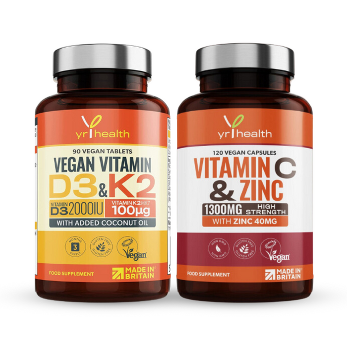 Double Up Bundle: Vitamin D3 & K2 + Vitamin C & Zinc