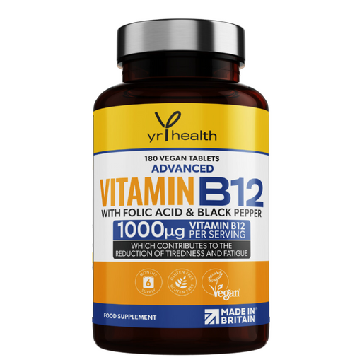 Advanced Vitamin B12 with Folic Acid & Black Pepper (1000mcg) 6 Month Supply