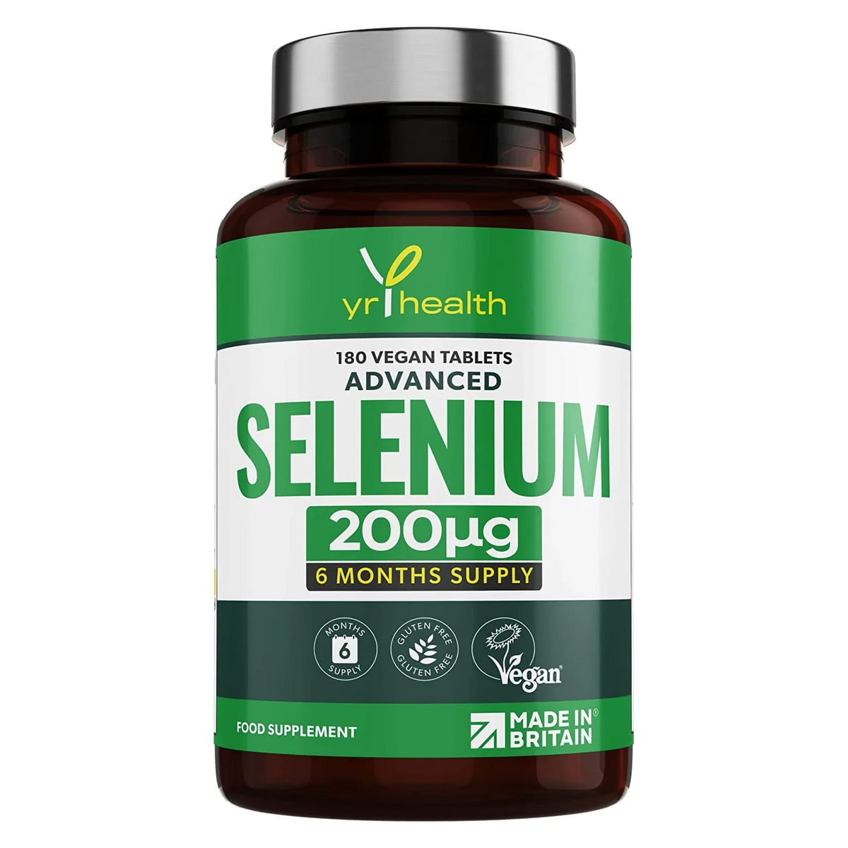 Selenium 200mcg Vegan Society 6 Month Supply 180 Tablets